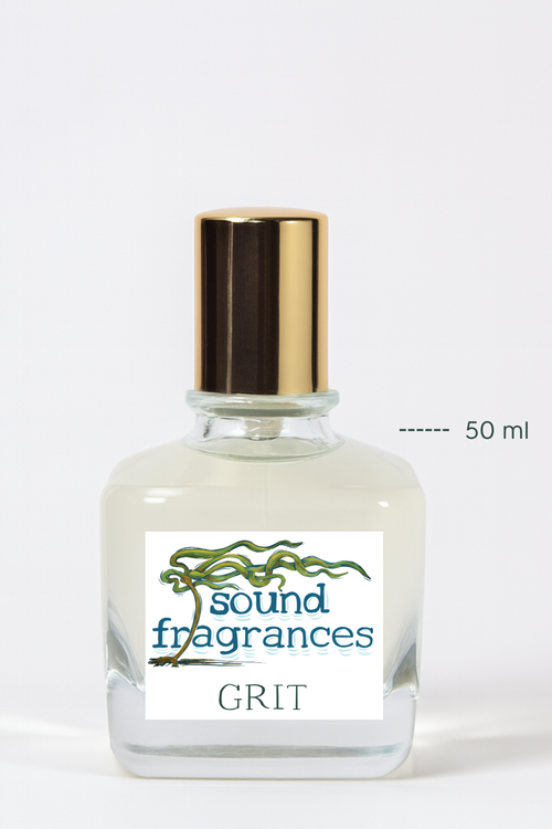 Full-size bottle of Sound Fragrances Grit eau de parfum, inspired by Tacoma WA