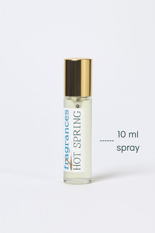Travel-size spray bottle of Sound Fragrances Hot Spring eau de parfum, inspired by forest thermal pools