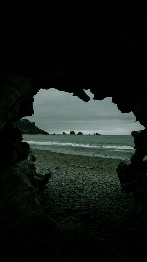 view of an overcast shore